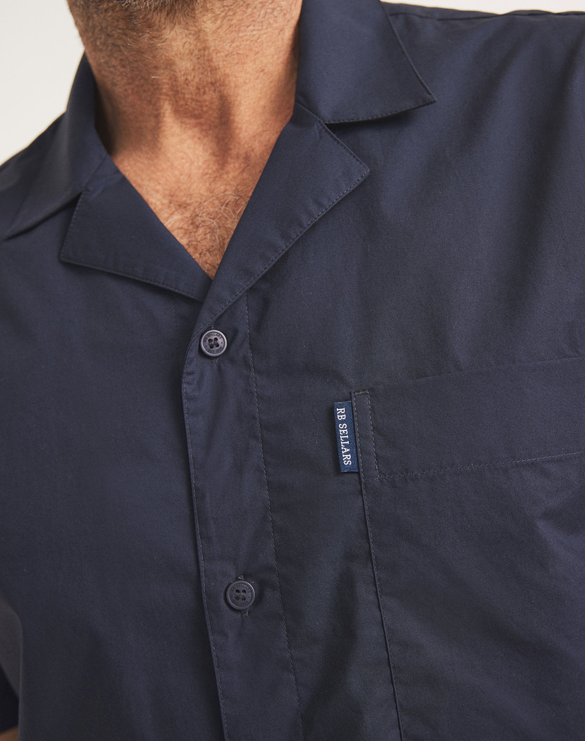 RB Sellars Camp Collar Shirt Navy