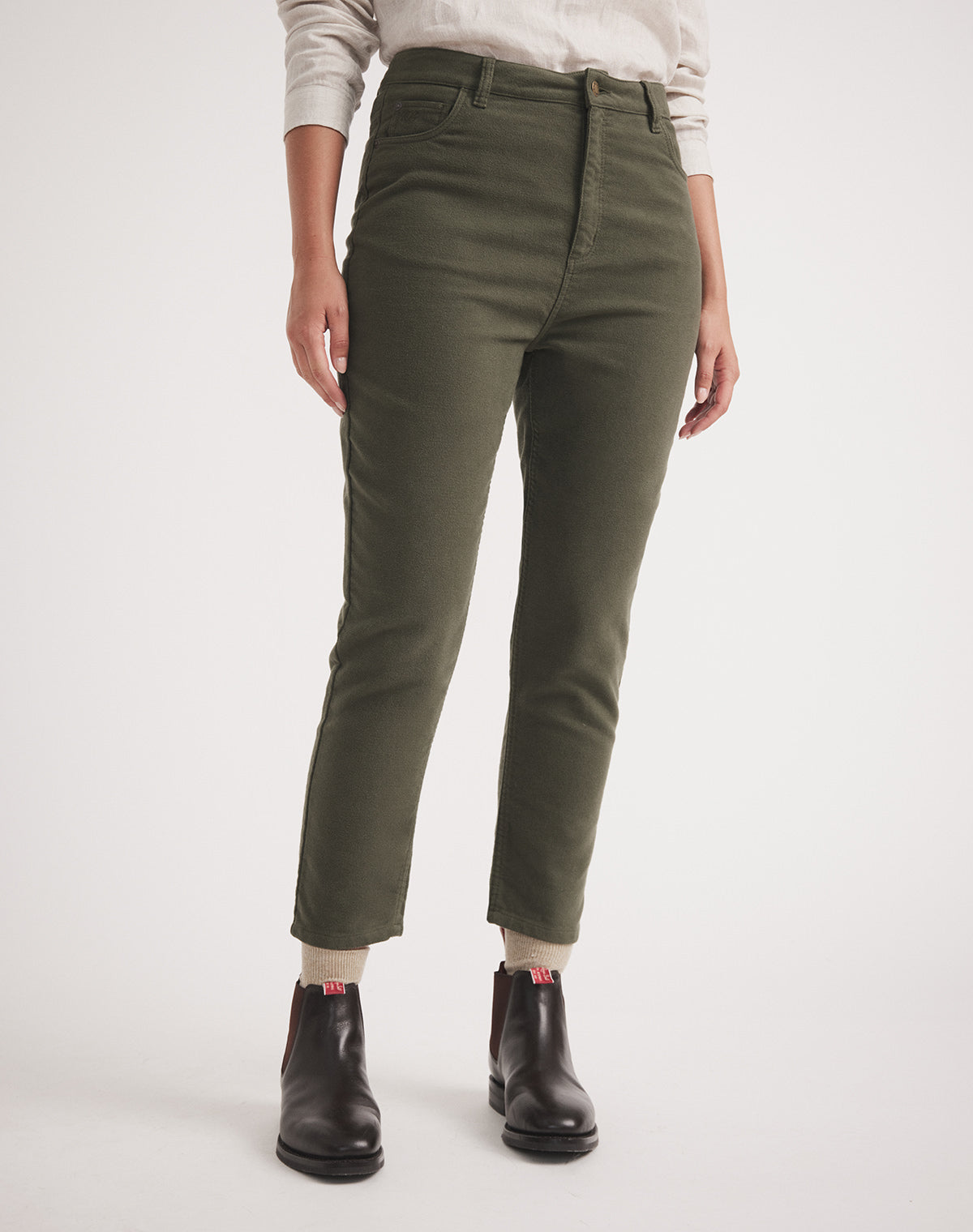 RB Sellars - Perrie Moleskin Jean Dark Olive